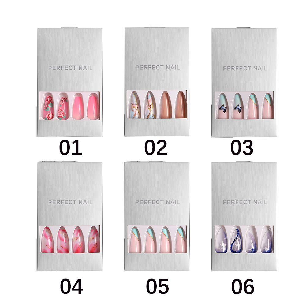 Hộp 24 Móng Tay Giả Ballerina 6 Màu Che Phủ Toàn Diện