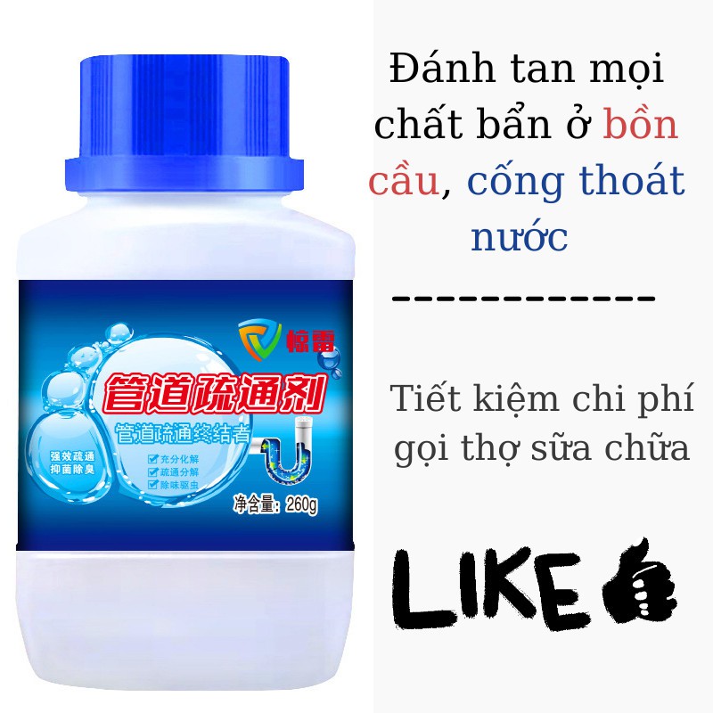 Bột Thông Cống, Bột Thông Tắc Cống, Đường Ống Nước, Bồn Cầu Cực Mạnh, Khử Mùi Hôi Nhà Vệ Sinh LEON OFFICIAL