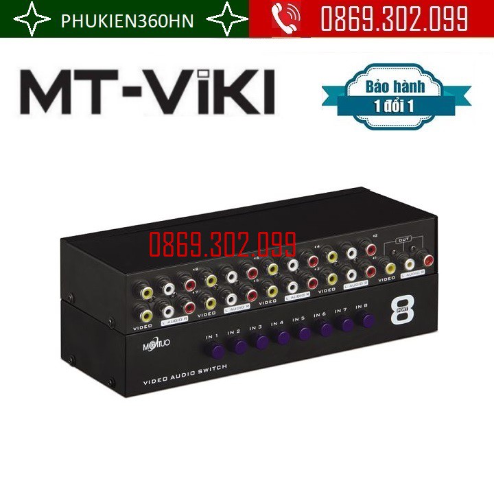 Bộ gộp AV 8-1 , Bộ chuyển mạch tín hiệu AV (Video & Audio) 8 ra 1 cổng MT-831AV chính hãng MT-VIKI