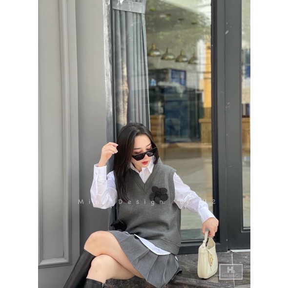 S E T 3IN1 SƠMI+GILE+CHÂN VÁY THỜI TRANG 2021