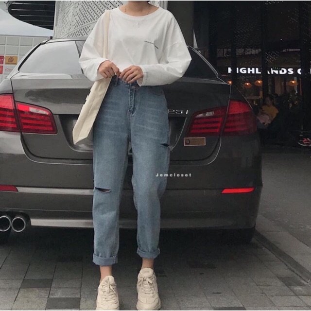 🌸 DEAL 1k 🌸 QUẦN BAGYY 1 CÚC CẠP CAO RÁCH HÔNG ( kèm ảnh thật)