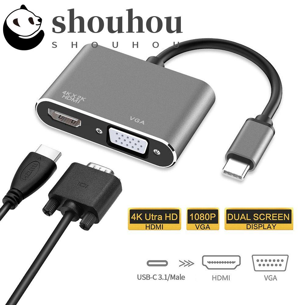 Bộ chia 3 cổng USB 3.1 Type C 4K chuyển đổi USB C sang HDMI VGA UHD chất lượng cao