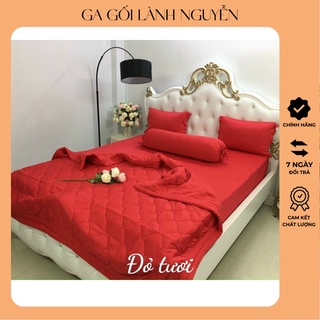 Ga giường thun lạnh Hàn Quốc nhiều màu trơn tông đỏ cam hồng - LanhNguyenShop