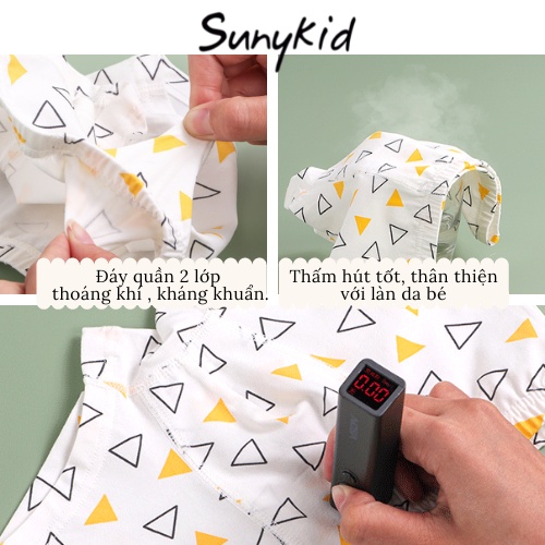 Quần lót bé trai combo 3 quần sịp đùi bé trai cotton HC507 kháng khuẩn Sunykid cho bé từ 2-16 tuổi