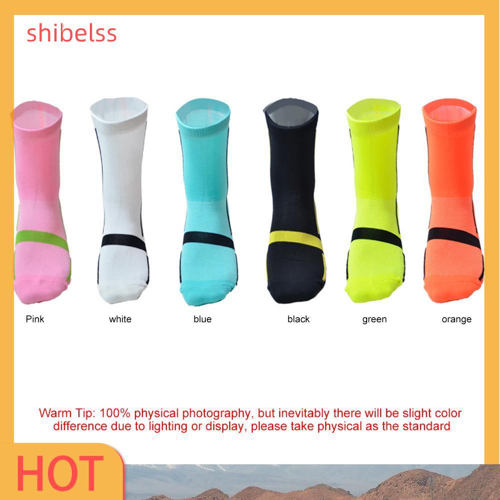 （ʚshibelss）Unisex Outdoor Sports Breathable Socks Women Men Cycling Running Socks