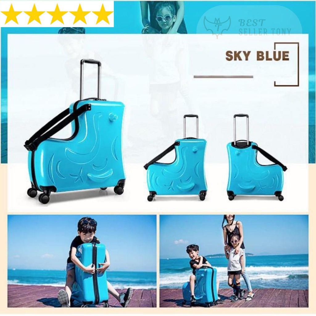 Valy khung nhựa chắc chắn cho Bé ngồi đẩy cao cấp Blue Sky Ocean