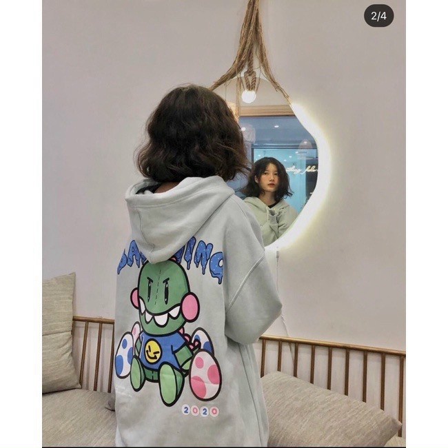 Áo Hoodies Nữ Nón Lớn 2 Lớp Trùm Đầu Chất Nỉ Mềm Mịn In Pokemon Baby Form Rộng Mặc Đẹp Thoáng Mát NEW UNISEX