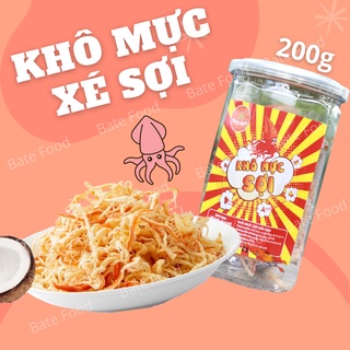 Khô Mực Hấp Nước Dừa Xé Sợi 200g Thơm Ngon I Đồ ăn vặt BateFood