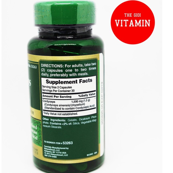 Viên uống đông trùng hạ thảo bổ phổi, bồi bổ sức khỏe, tăng cường sinh lý,hỗ trợ tim mạch Cordyceps Mushroom 60v | BigBuy360 - bigbuy360.vn
