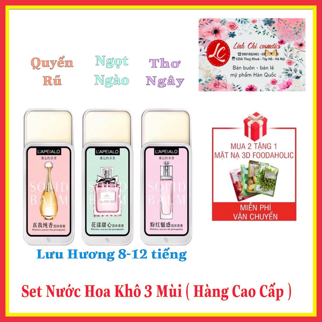 SET 3 Hộp Nước Hoa Khô Bỏ Túi 3 Mùi Hương L'apeialo | BigBuy360 - bigbuy360.vn