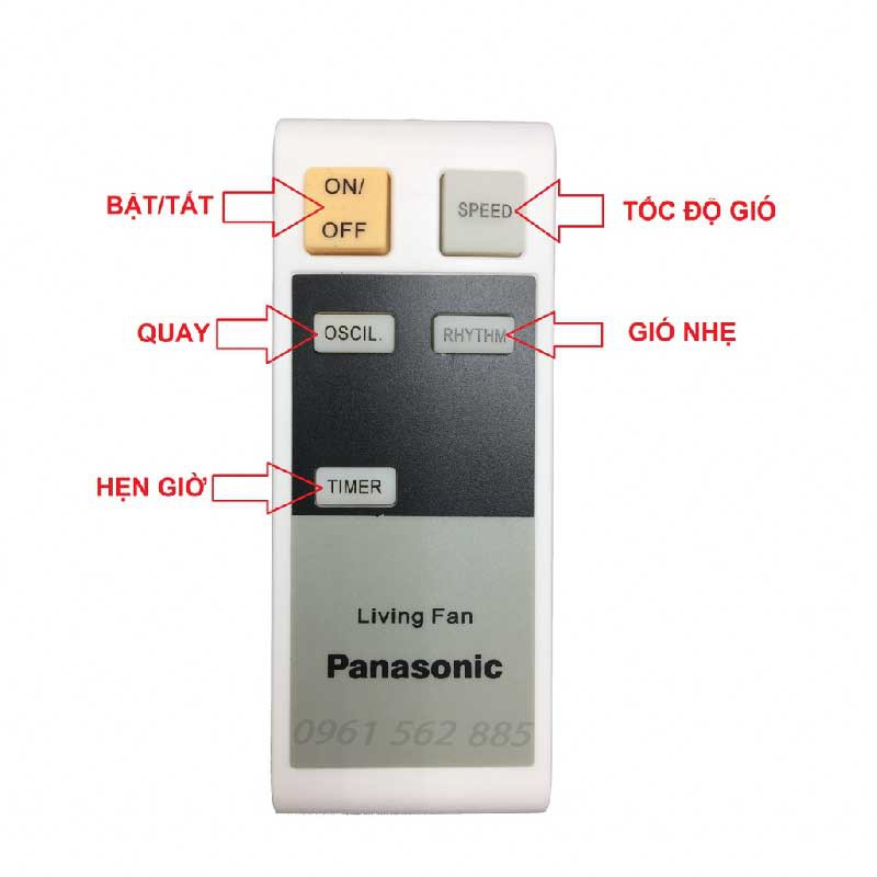 Remote Điều Khiển  Quạt Panasonic Dùng Cho Quạt Cây Và Treo Tường Bảo Hành Đổi Mới