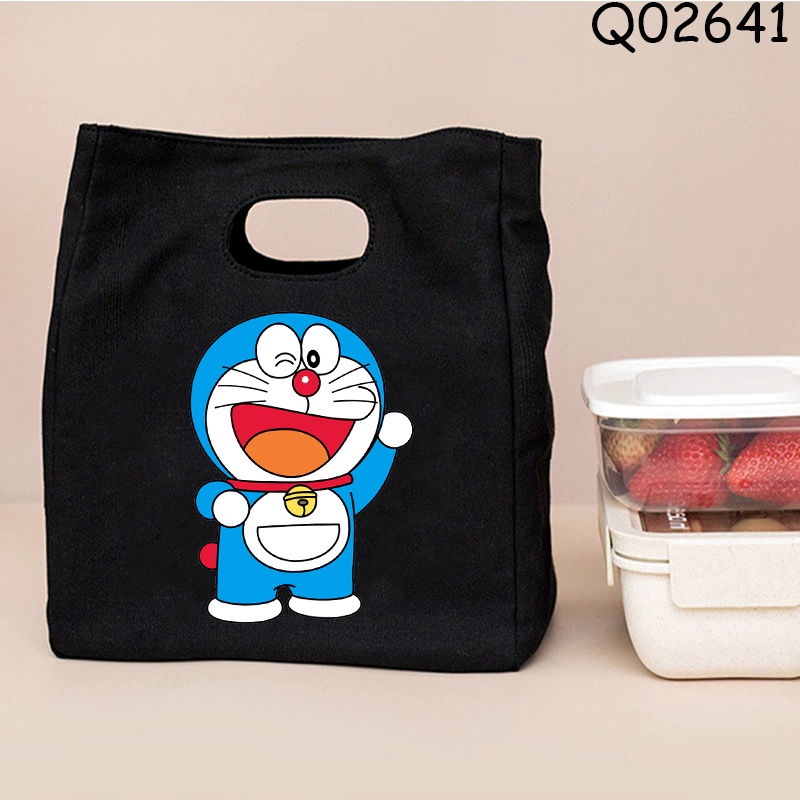 Doraemon Túi Đựng Hộp Cơm Trưa Giữ Nhiệt Họa Tiết Hoạt Hình Đáng Yêu