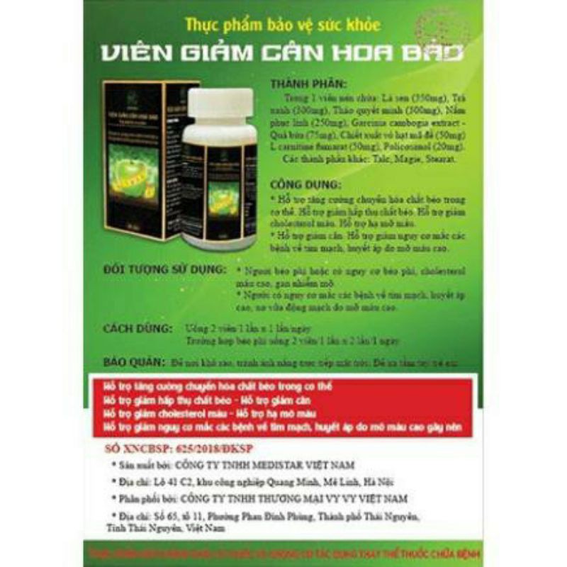 Viên giảm cân hoa bảo (hàng chính hãng cty hộp 45 viên) | BigBuy360 - bigbuy360.vn