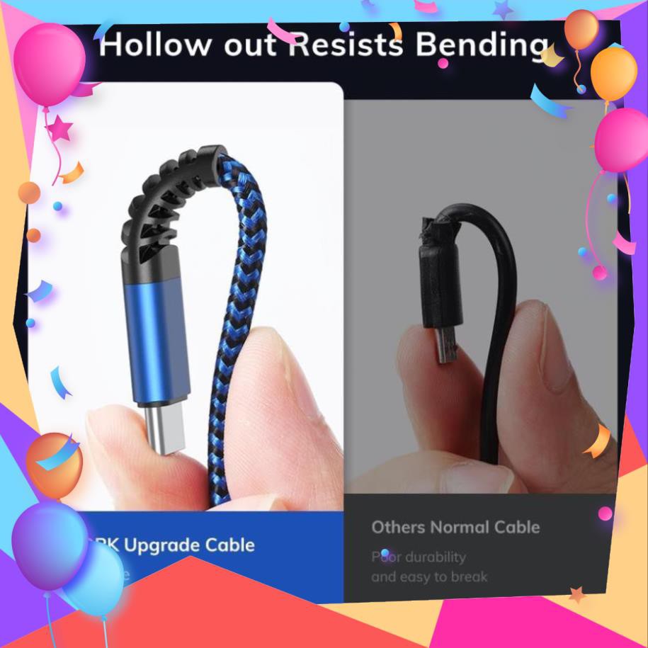 Dây cáp sạc nhanh TOPK AN24 3 trong 1 Micro,USB, Type C cho Huawei Xiaomi và iPhone