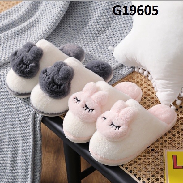G19605- Dép lông mùa đông đi trong nhà đế chống trơn trượt hàng nhập