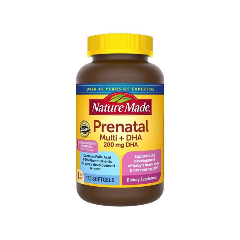 Viên uống tổng hợp Vitamin Nature Made Postnatal Multi DHA Cho Phụ Nữ Cho Con Bú