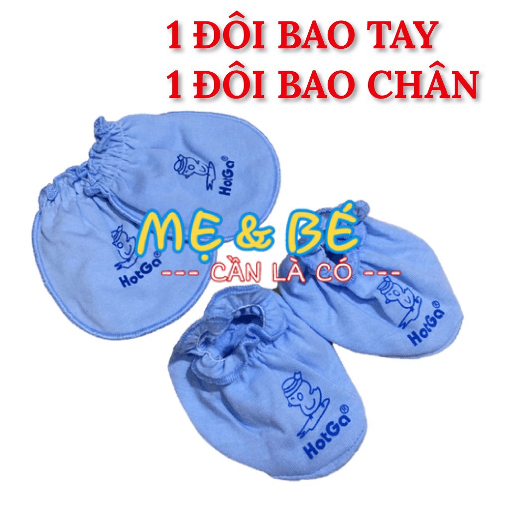 Bộ Bao Tay Chân Hotga Cho Bé Sơ Sinh Nhún Thun (co dãn chống tuột)