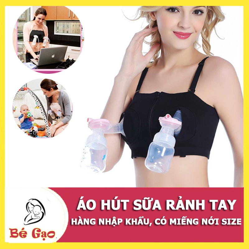 Áo hút sữa rảnh tay có dây (hàng nhập khẩu), Áo hút sữa rảnh tay dùng máy hút sữa AHS01