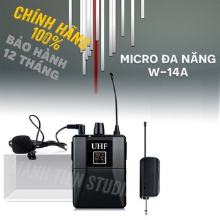 [cao cấp]Micro đa năng không dây đeo tai w14a trợ giảng thuyết trình livestream bán hàng phù hợp nhiều thiết bị âm thanh