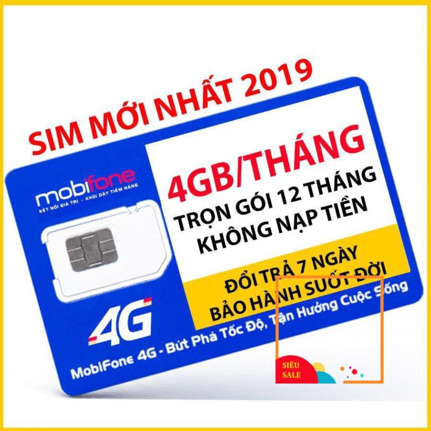 SIM 4G Mobifone Trọn Gói Không Cần Nạp Tiền .Không mất tiền gia hạn