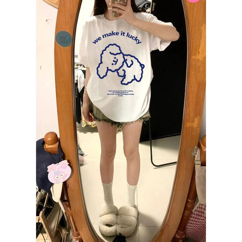 Áo Thun Cotton Ngắn Tay In Hoạt Hình Đáng Yêu 61463