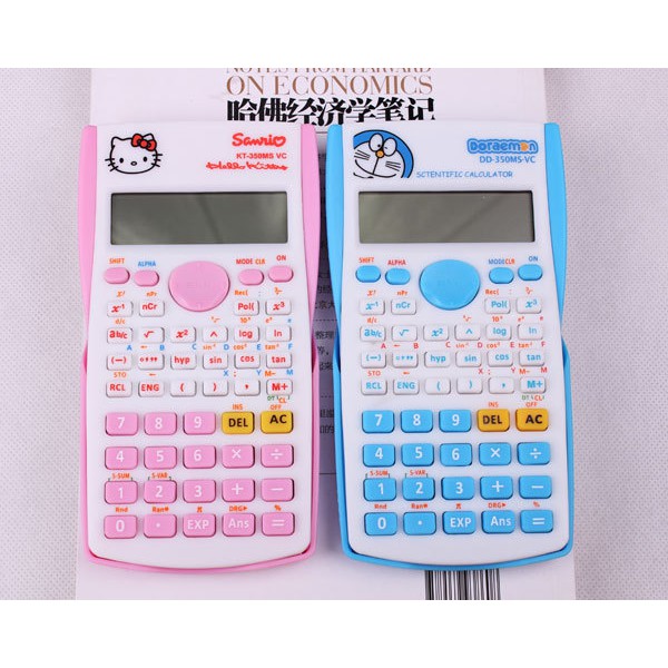 Máy tính học sinh FREESHIP Máy tính casio hình Hello Kitty và Doremon đáng yêu 8063