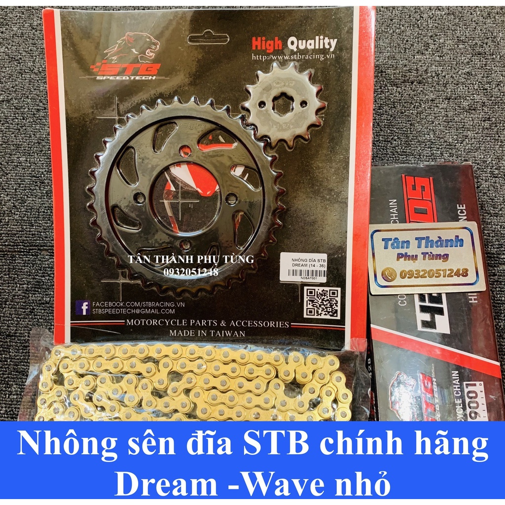 Nhông sên đĩa STB Wave nhỏ, Dream (14-36) chính hãng dochoixemay