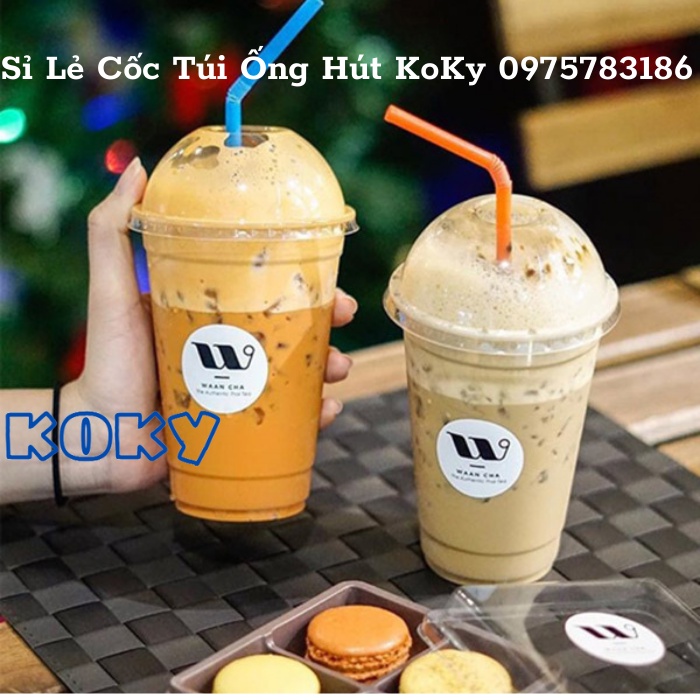 SỈ -100 Ly Cốc nhựa kèm 100 nắp cầu 500ml, 400ml- chuyên dùng quán cafe trà sữa, trà chanh - take away