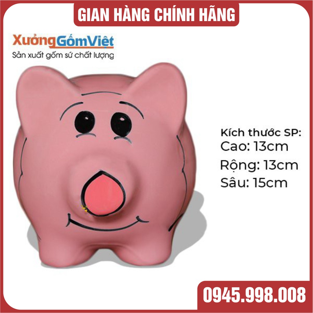 [HEO ĐẤT] HEO ĐẤT HÌNH GẤU HỒNG SIÊU CUTE DÀNH CHO BÉ YÊU NHÀ BẠN- HÀNG GỐM SỨ BÁT TRÀNG AN TOÀN TUYỆT ĐỐI-MEN BÓNG ĐẸP