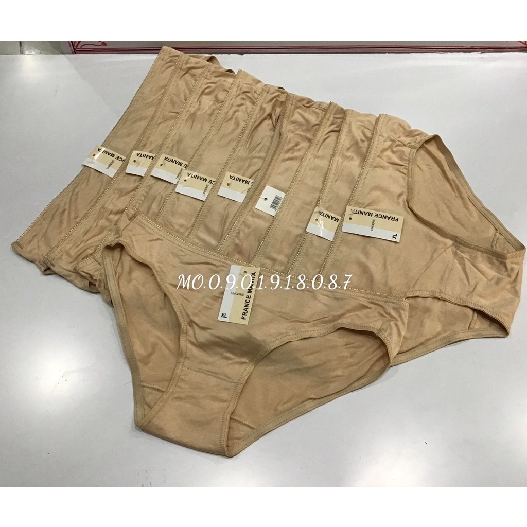 Combo 10 quần lót nữ cotton lụa nền trơn cao cấp mềm mịn mát quyến rũ màu da size từ 35 đến 65kg mã MR10 nội y MarketOnl