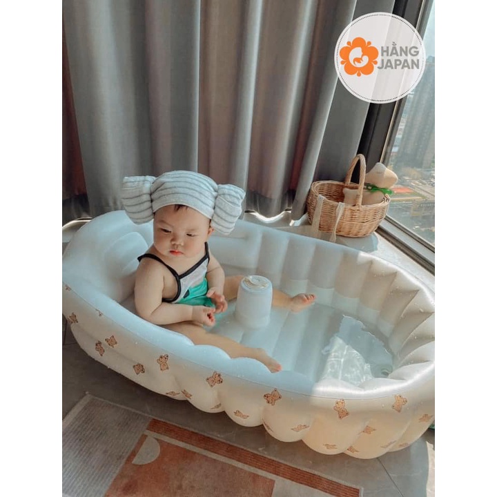Chậu tắm phao Umoo UM-03113 hình gấu Ở nhà, du lịch, đi biển đi chơi đều dùng được