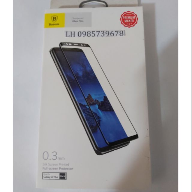 Kính cường lực full màn 3D chính hãng baseus cho samsung s9 plus