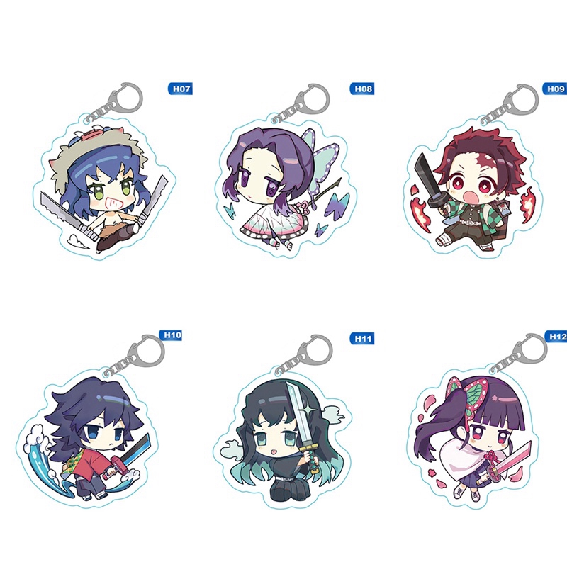 Móc khóa acrylic hình nhân vật hoạt hình Demon Slayer: Kimetsu no Yaiba