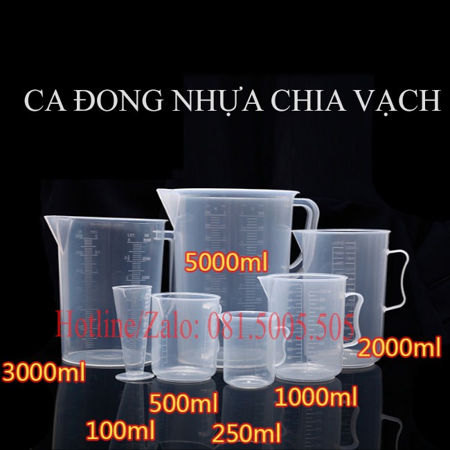 Ca đong ml nhựa định lượng cao cấp Dung tích đong tối đa 5 lít - Ca đong định lượng 5000ml có vạch chia ml chi tiết