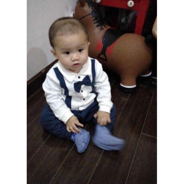 Body công tử bodysuit bé trai bộ vest liền thân dài tay cho bé cực đẹp đầy tháng thôi nôi sinh nhật