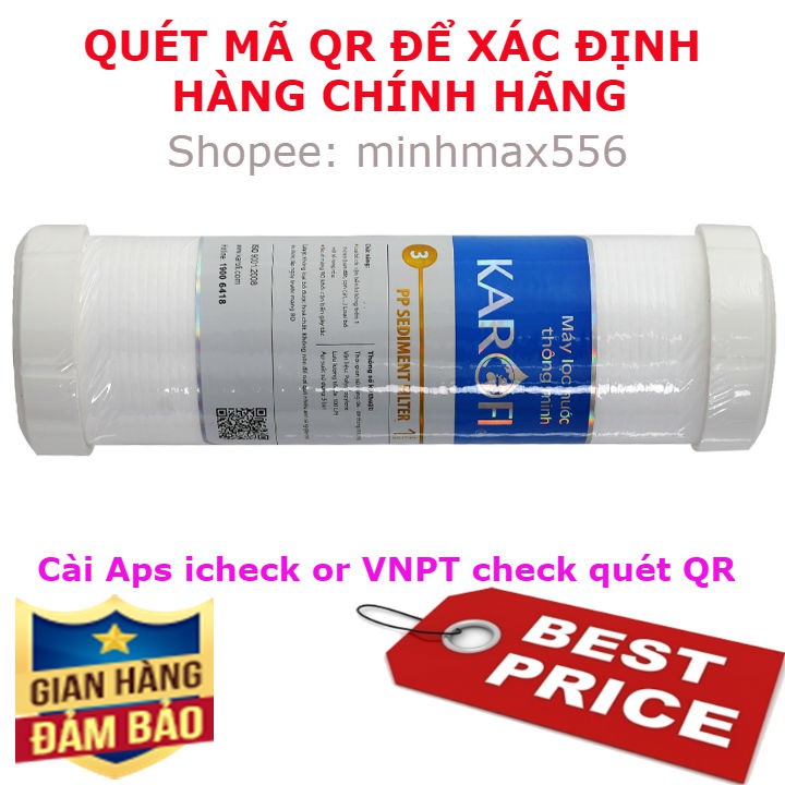 hót [UY TÍN SỐ 1] BỘ LÕI LỌC KAROFI CHÍNH HÃNG 1-2-3 | CÓ TEM CÀO KIỂM TRA HÀNG CHÍNH HÃNG rẻ