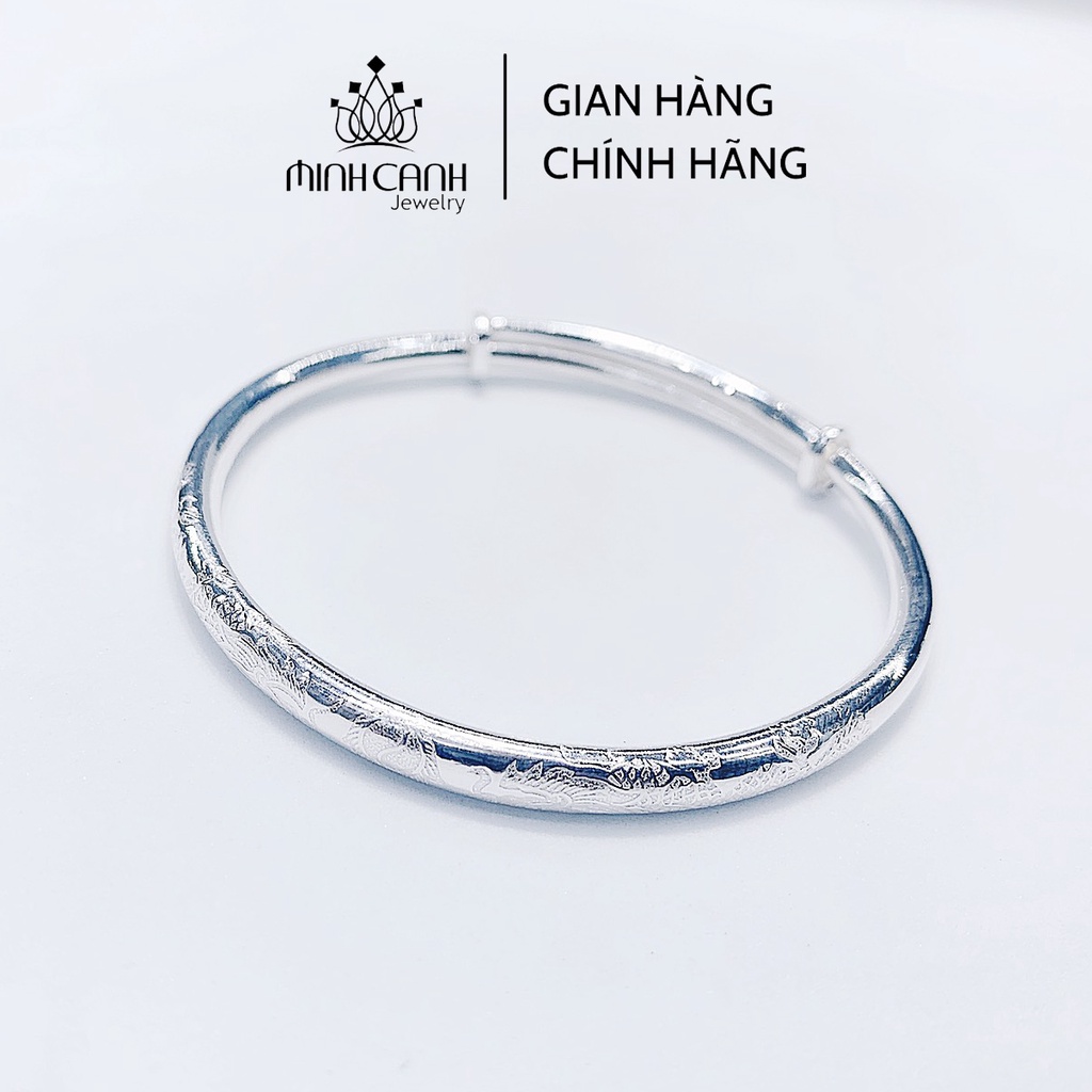 Vòng Tay Bạc Nữ Chạm Khắc Điều Chỉnh Được Size Minh Canh Jewelry