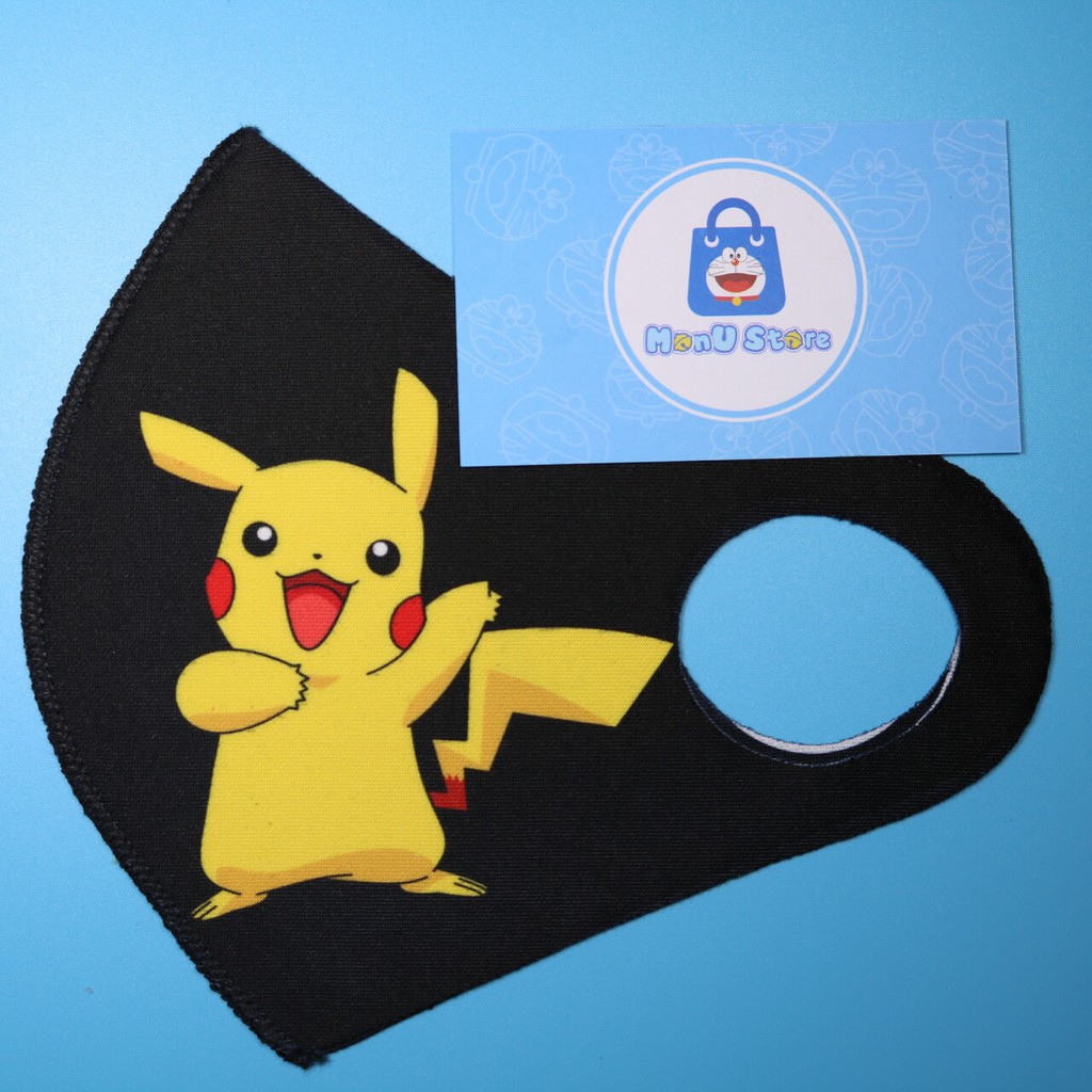 Khẩu trang vải su 3D hoạt hình PIKACHU dễ thương cute dành cho người lớn và em bé | BigBuy360 - bigbuy360.vn