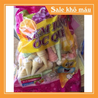 Bánh kem bông ốc quế 1 gói bánh giòn giòn hương vị trái cây, sỉ đồ ăn vặt trẻ em hà nội