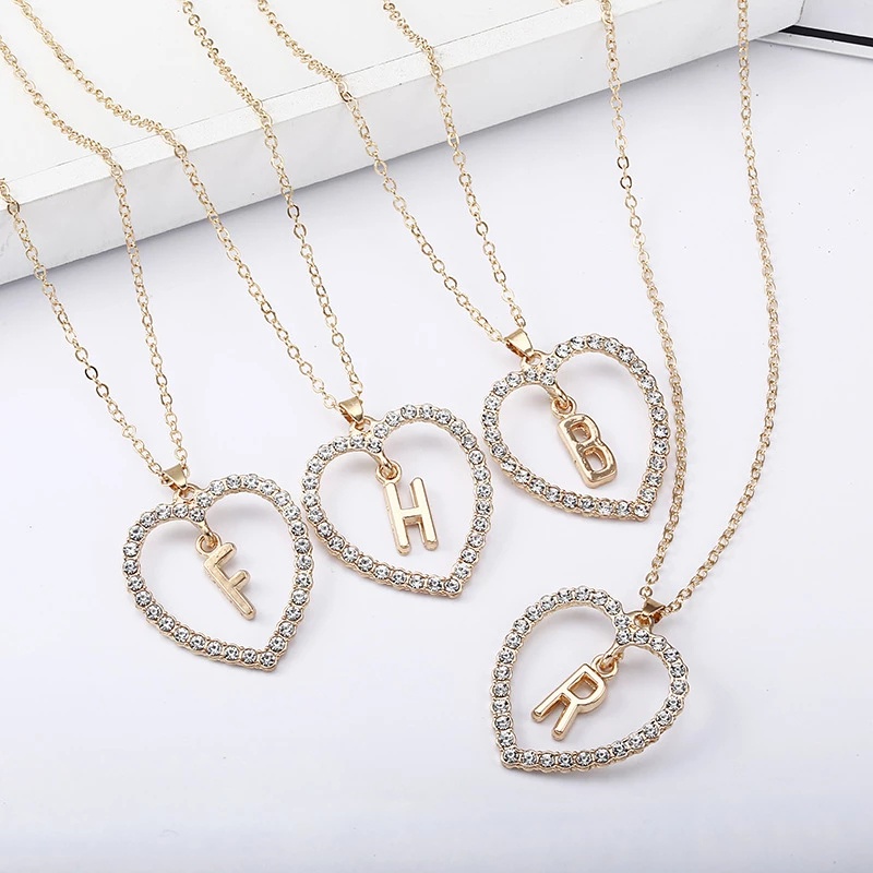 Vòng cổ Mặt 26 Chữ Cái Đính Đá Zircon Thời Trang Cho Nữ