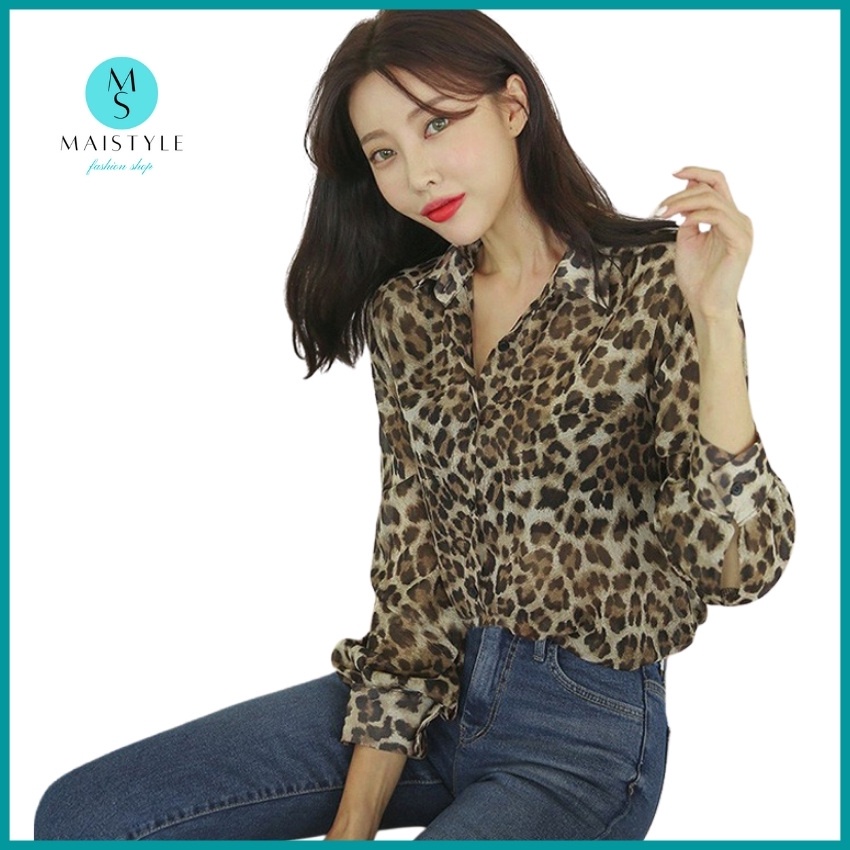 Áo sơ mi nữ MAISTYLE áo voan kiểu dài tay bánh bèo nữ công sở da beo đẹp hàn quốc cao cấp MY1096 | BigBuy360 - bigbuy360.vn