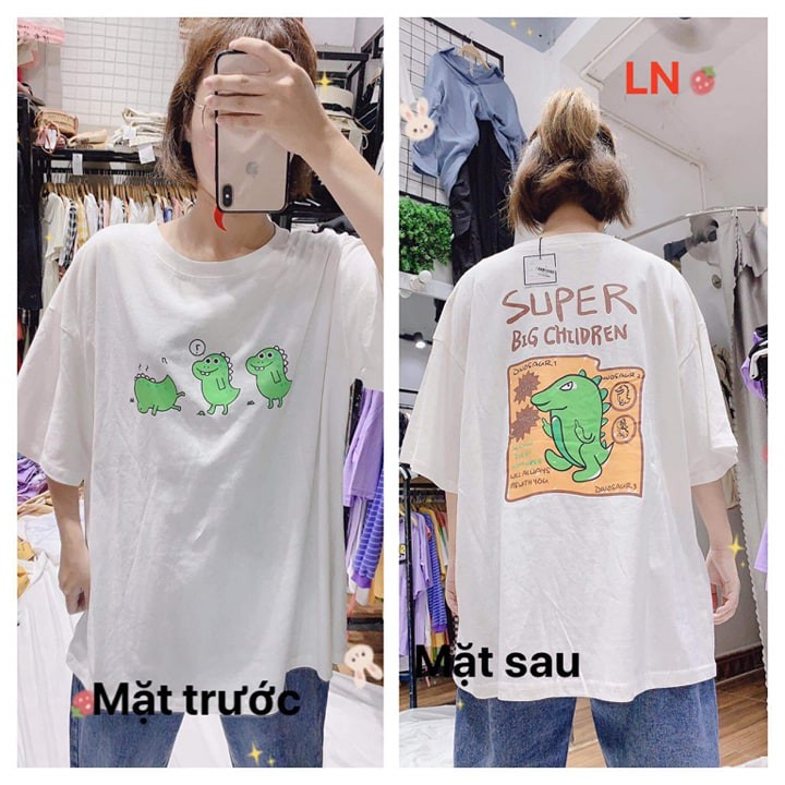 Áo phông khủng long in 2 mặt