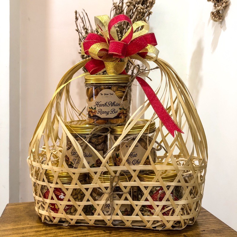 SET GIỎ QUÀ TẾT ĐAN TRE (Hạt Dinh Dưỡng) | BigBuy360 - bigbuy360.vn