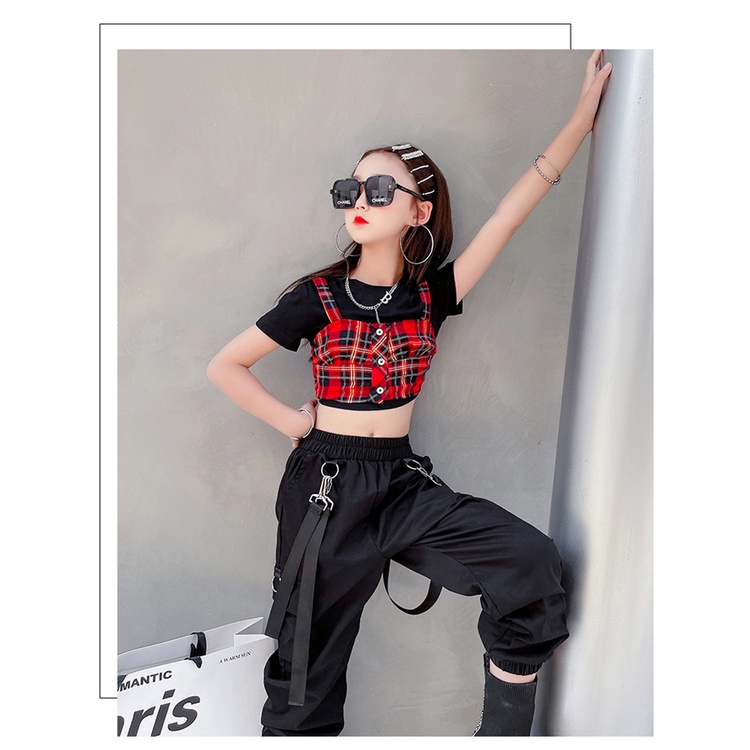 Set quần + áo phong cách hiphop thời trang mùa hè cho bé gái