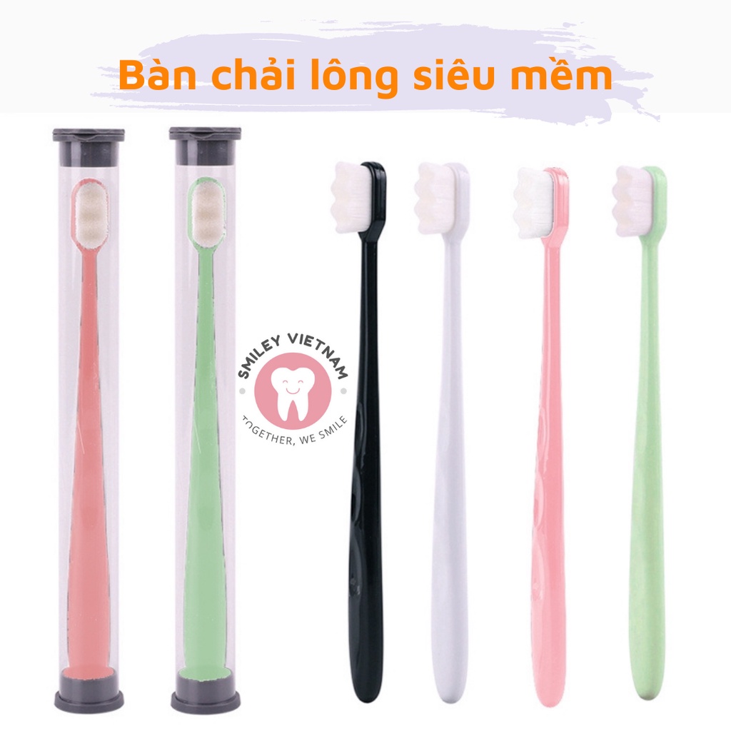 Bàn chải đánh răng lông siêu mềm SUPER NANO, loại dành cho trẻ em, có hộp đựng chống bụi