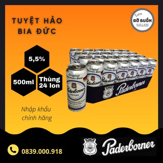 Bia Paderborner Export 500ml - Thùng 24 lon - Nhập khẩu từ Đức