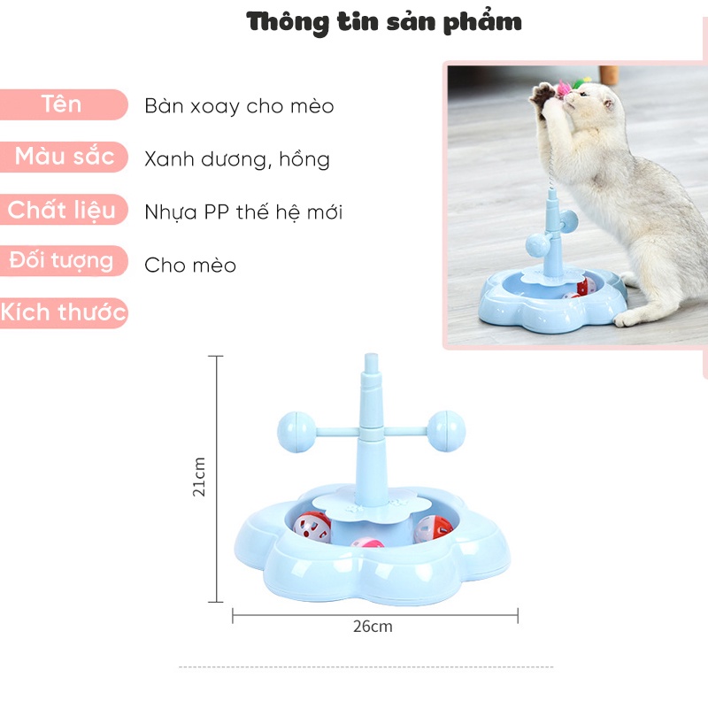 Đồ Chơi Cho Mèo - Đồ chơi tháp banh bóng gắn cần câu mèo - Diniopet