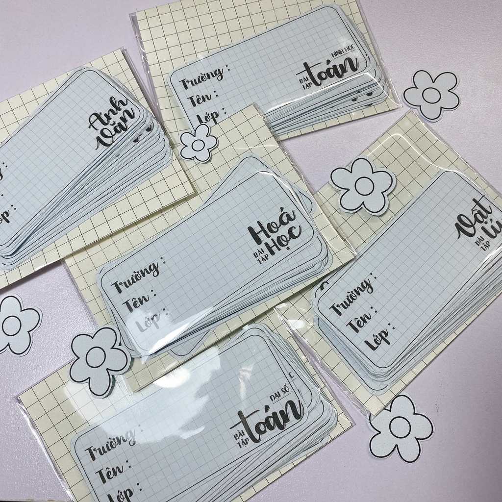 Nhãn Vở theo tên môn học - Sticker Nhãn Vở Môn Học tiện lợi - Link không in tên theo yêu cầu - Onim thiết kế