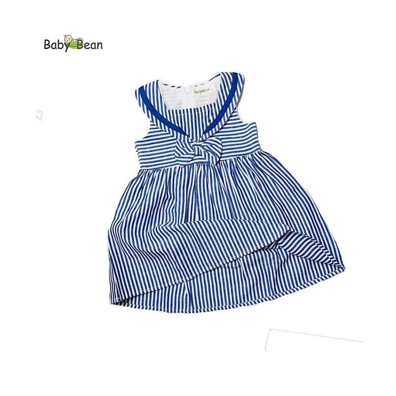 Đầm Cotton Sọc cổ Thủy Thủ bé gái BabyBean