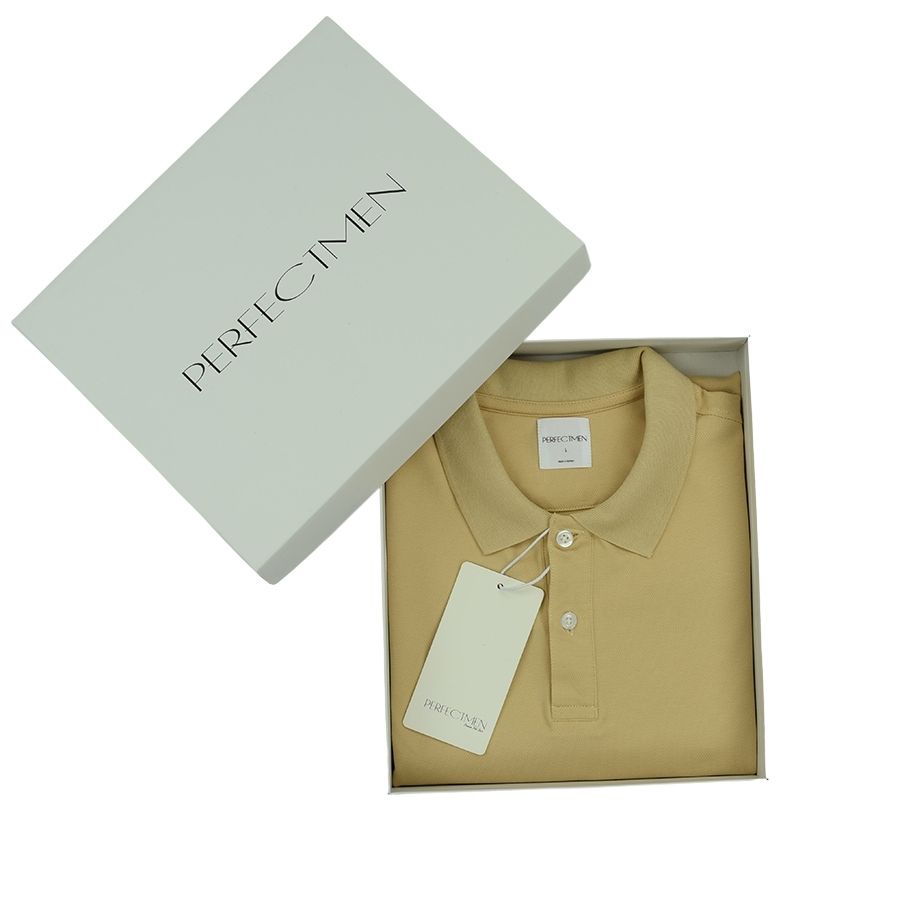 Áo polo nam cao cấp PERFECTMEN vải cá sấu 100% cotton màu vàng co giãn 4 chiều thoáng mát xuất xịn sang trọng lịch lãm